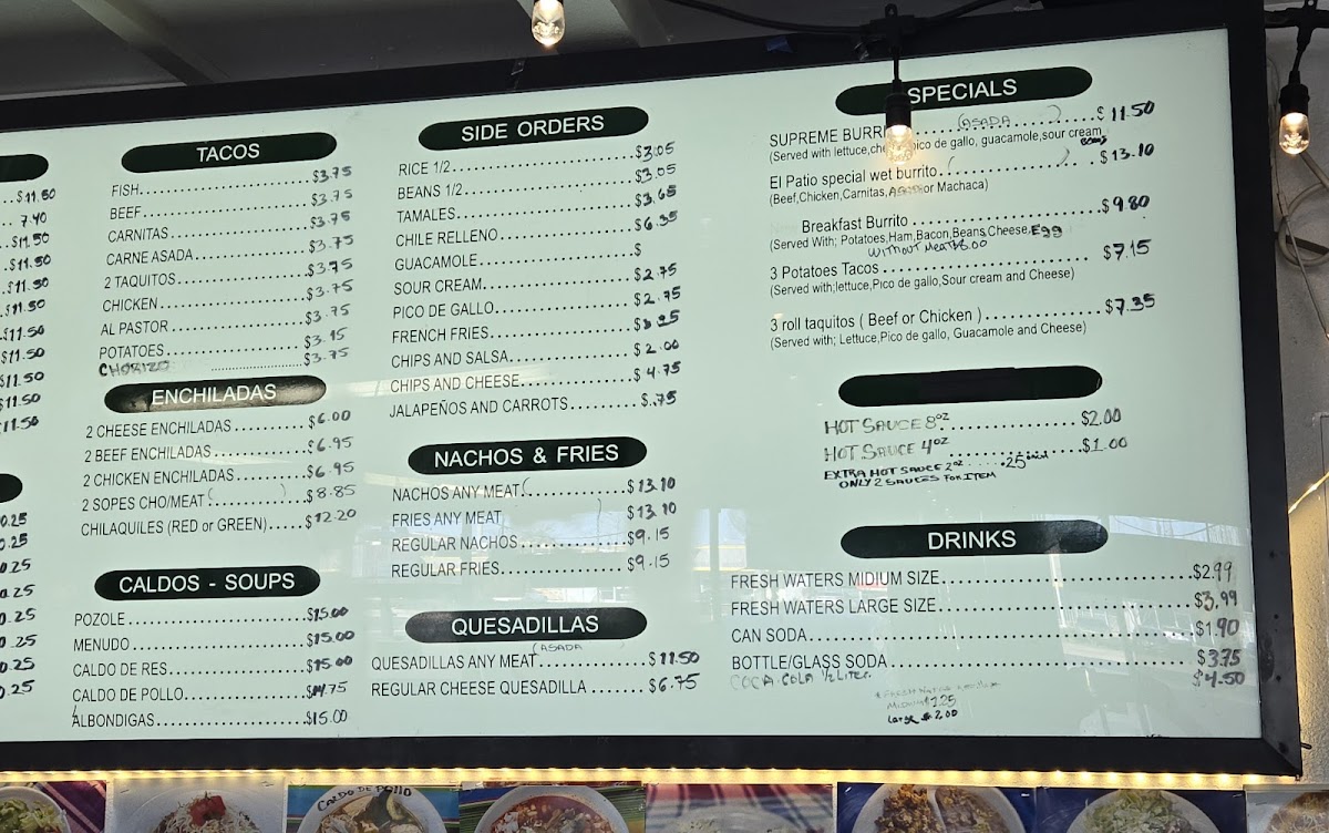 El Patio Drive In Menu - Image 1